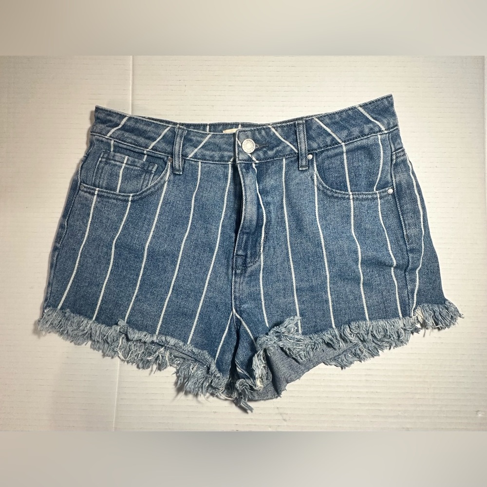 PacSun L.A. Womens Window Pane High Rise Distressed Festival‎ Shorts Size 28